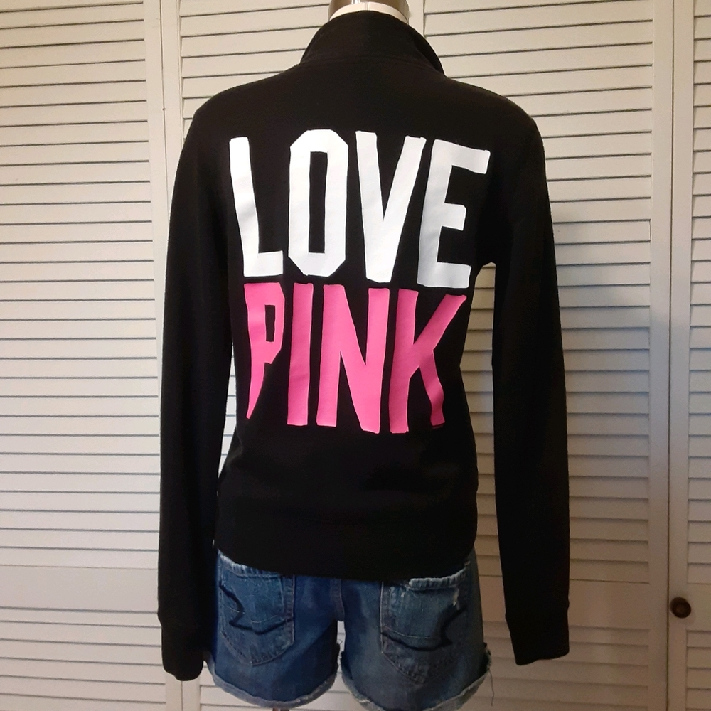 Victoria's Secret "Kangaroo Pocket" PINK Sweatshirt with EXTRA- LONG Sleeves